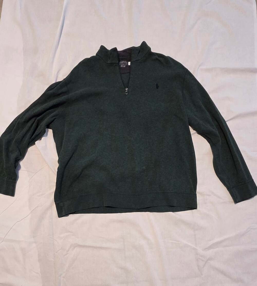 Polo Ralph Lauren Quarter-Zip Sweater Size XXL Green Cotton Pullover